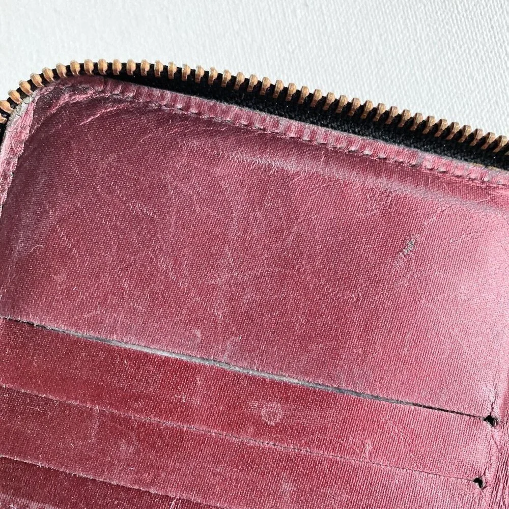 Vintage Jean Paul Goulthier Croc Skin Embossed Brown Zip Around Square Wallet